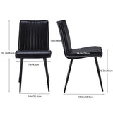 ZNTS Faux Leather Dining Chairs set of 2, Carbon Seel Metal Frame Leg, Black 61264021