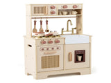 Kids Wooden Play Kitchen with Realistic Lights & Sounds, Pretend Ice Maker & Accessories for 41770514