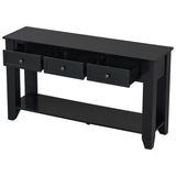 U_Style 55.4" Modern Entryway Console Table with Three Storage Drawers,Sideboard with Poplar Legs N711P272499B