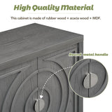 TREXM Retro Sideboard door with Circular Groove Design Round Metal Door Handle for Entrance, Dinning WF307723AAE