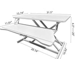 32 Inch Desk Converter, Height Adjustable Sit to Stand Riser, Dual Monitor and Laptop Workstation W2641P251901