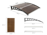 40*38in Household Application Door & Window Rain Cover Eaves Brown Board & Black 26223721