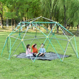 ZNTS 12ft Geometric Dome Climber Play Center, Kids Climbing Dome Tower with Hammock, Rust & UV Resistant MS322584AAF