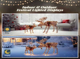 2pcs 4ft 30V 3.6W Moose Family 200LED Leather String Light Garden Moose Decoration Brown 22777896