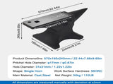 Single Horn Anvil, 110Lbs/50kg Cast Steel Anvil, High Hardness Rugged Round Horn Anvil Blacksmith, W2885P288515