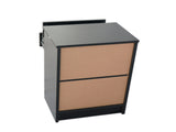 40 x 30 x 60cm Round Handle Night Stand with Two Drawer Black 60016126