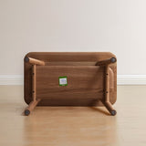 (Walnut Color) Natural Solid Wood Shoe Stool With Cloth Hanger, Mid-Century Modern Storage Bench W1283P298169