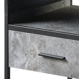 Concrete Grey and Black 1-drawer End Table B062P185653