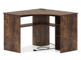 L-Shaped Corner Computer Desk 90&deg Triangle Home Office Desk with Adjustable Storage Shelves 08537241