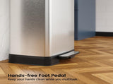 Brushed Nickel 17 Gallons Pedal Trash Can with Soft Close Lid, Removable Inner Bucket & Detachable 16744365