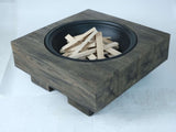 Wood-Fueled Outdoor Fire Pit with Wood Grain Design W2734P228321