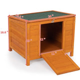 ZNTS Small Wood Rabbit Hutch Bunny Cage, Raised Cat House with Ladder for Small Animals W2181P195379