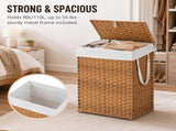 90L/110L Laundry Hamper with, No Install Needed, Synthetic Rattan Clothes Laundry Basket with 64513006