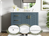 30'' Bathroom with Ceramic Sink Combo,Solid Wood Frame Bathroom Storage Cabinet, Freestanding N710P191970C
