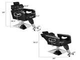 PVC Leather Cover Galvanized Square Tray with Footrest Retractable Barber Chair 300.00lbs Black 11736312
