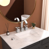 2 Handle Widespread Bathroom Faucet 3 Hole, with Pop Up Drain and 2 Water Supply Lines, Matte Black W124379941