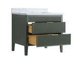 Fully Assembled 30'' Green Freestanding Single Sink Bathroom Vanity with Solid Wood Construction and W1826P308974