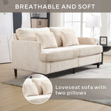 COOLMORE Mid Century Modern chenille Fabric Loveseat sofa, 2-Seat Upholstered Loveseat Sofa Modern W395P151895
