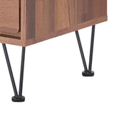 ZNTS Walnut 2-Drawer Accent Table with Hairpin Legs B062P181398