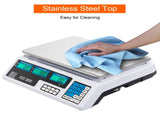 ACS-30 40kg/5g Digital Price Computing Scale for Vegetable US Plug Silver & White 01176944