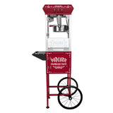 ZNTS Popcorn Machine with Cart, 10 Oz Kettle Makes Up to 40 Cups Per Batch, 800 W Popcorn Maker w/2 T3173P266346