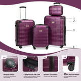 Luggage Sets ABSPC Hardshell 4pcs Luggage Hardside Lightweight Durable sets Spinner Wheels W1689P207671