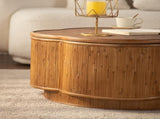 Flower-Shaped Rattan Coffee Table with Lift-Off Lid Storage, Boho-Chic Style, Perfect for Cozy W3081P464745