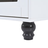 U-Can 5-in-1 Entryway Bench with Shutter-shaped doors, Coat Rack, Cushion and 4 Sturdy Hooks, 47.2'' WF311556AAK