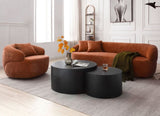 360&deg Swivel Mid Century Modern Curved Sofa, 1-Seat Cloud couch Boucle sofa Fabric Couch, Orange W87691481
