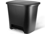 Trash Can, 20.1 Gallon Plastic Step Garbage Bin with Foot Pedal Lid, Black 12646660
