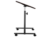Multifunctional Adjustable Bedside Table MDF/Iron/4 Wheels With Brake, Dark Wood Grain Color 75239627