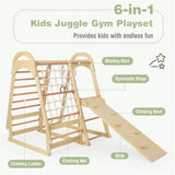 ZNTS 6-in-1 Wooden Kids Jungle Gym Playset 51873158