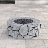 ZNTS 9'' H x 28'' W Fiber Reinforced Concrete Outdoor Fire pit B120P198408