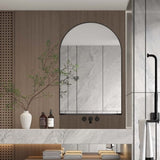 24x36 Inch Arched Recessed Medicine Cabinet, Metal Framed Bathroom Wall Cabinet with Mirror and W1435P182919