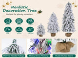 Pre-Lit Flocked Christmas Tree Set of 3, 3FT / 4.5FT / 6FT Artificial Christmas Trees with 235 Warm N704P526154A