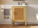 18" Bathroom Cabinet with Storage, Small Space Solution with Ceramic Sink, Adjustable Shelf, N710P426321P
