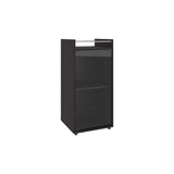 Theba Minibar Cabinet 2 Doors, Open Shelf And Compact Design, Modern Bar Storage, Black B200P335382