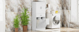 Bathroom Storage Cabinet with Two Laundry Baskets, Storage Cabinet with Doors and Drawer for Home, N759P243350K