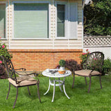 Phoenix Cast Aluminum Round Table, Patio End Table Side Table, Cast Aluminum Cocktail Table, Outdoor 23436052