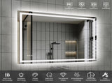48"x36" LED Bathroom Mirror, Front-Lit and Back-Lit, 3 Color Tem Adjustable, Brightness Memory, 91421693
