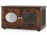 2-in-1 Dog Crate End Table - Rustic Brown, 88lbs Capacity, Farmhouse Style, 32.5"x18.5"x23.5" 48731244