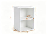 2-Cube Open Bookshelf, Freestanding Engineered Wood Storage Organizer, Vertical & Horizontal 41909889