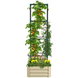 Cream white galvanized planter box with rattan holder 24 "x 24" x 11.75" 15161950