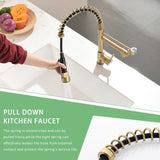 Commercial Kitchen Faucet with Pull Down Sprayer, Single Handle Single Lever Kitchen Sink Faucet W1932P155916