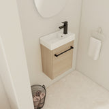 16'' Floating Wall-Mounted Vanity with Ceramic Sink & Soft-Close Cabinet Door, For Small W999P236336