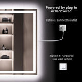 32x24 Inch IP54 Waterproof Bathroom Vanity Mirror - Anti-Fog LED, Front/Backlit, Touch Control, High W3377P309970