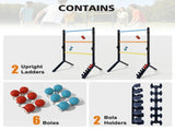 Steel Ladder Toss Game Set, 2 Pack Ladder Ball Rack with 6 Bolas, Assembly-Free Ladder Toss Includes 76162405