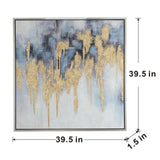 39.5" x 39.5" Modern Oil Painting, Square Framed Wall Art for Living Room Dining Room Office W2078130299