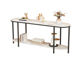 Console Table 2 Tier Narrow Entryway Table with Storage Shelves Faux 15845254
