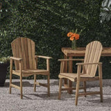 Outdoor Weather Resistant Acacia Wood Adirondack Dining Chairs , Natural Finish 64844.00